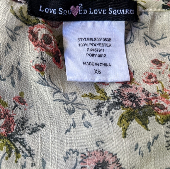 LOVE SQUARED flowy yellow floral top XS - Picture 2 of 4